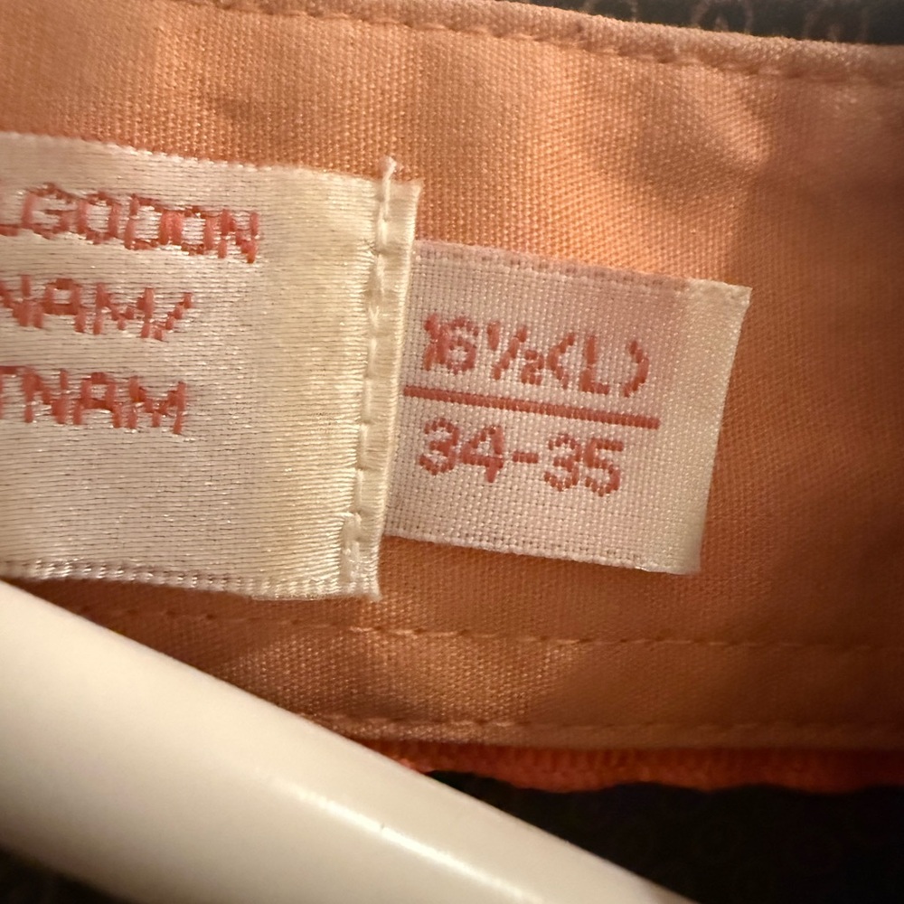 Platino Dress Shirt Orange Marquis L 16 1/2 34-35 - Picture 5 of 9